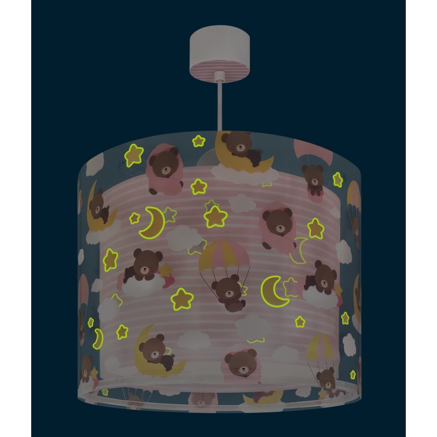 Dalber 41572S - Детская люстра BABY TEDDY 1xE27/15W/230V розовая