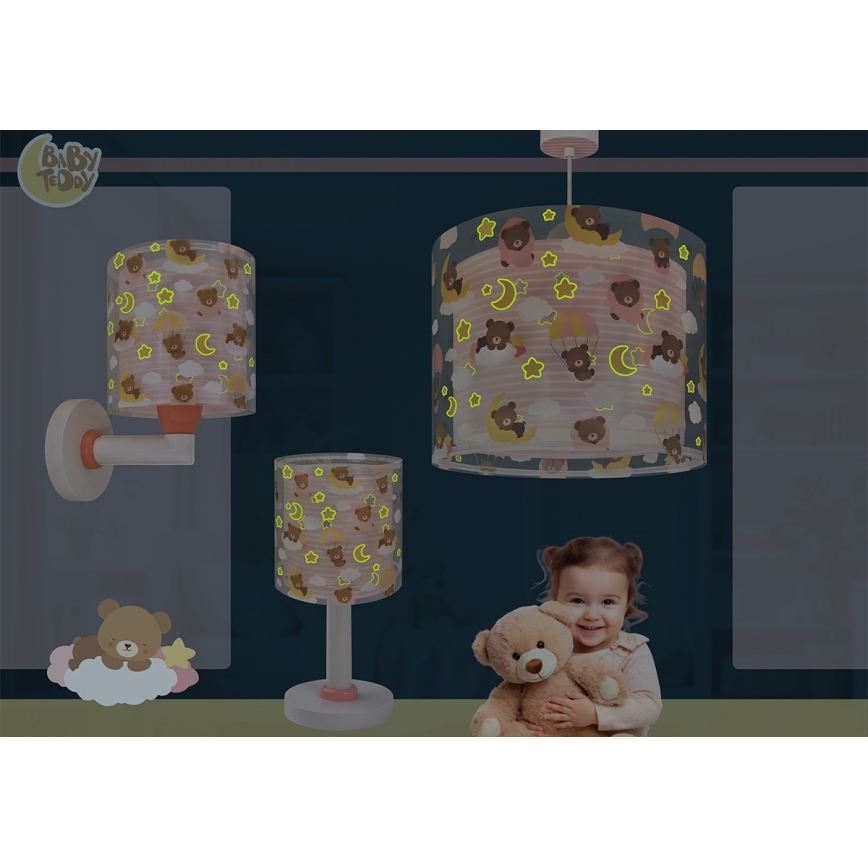 Dalber 41572S - Детская люстра BABY TEDDY 1xE27/15W/230V розовая