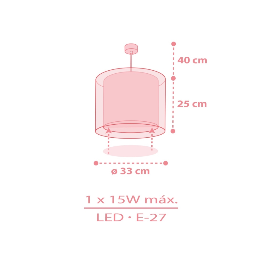 Dalber 41572S - Детская люстра BABY TEDDY 1xE27/15W/230V розовая