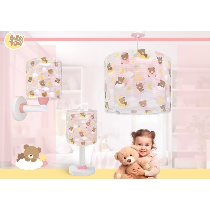 Dalber 41572S - Дитяча люстра BABY TEDDY 1xE27/15W/230V рожева