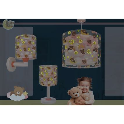 Dalber 41572S - Дитяча люстра BABY TEDDY 1xE27/15W/230V рожева