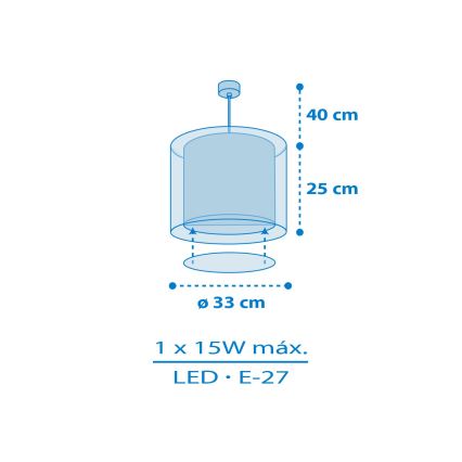 Dalber 41572T - Детская люстра BABY TEDDY 1xE27/15W/230V синяя