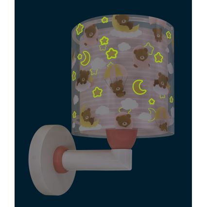 Dalber 41579S - Детский настенный светильник BABY TEDDY 1xE27/15W/230V, розовый