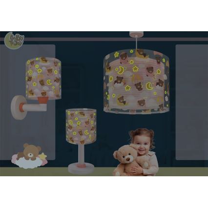 Dalber 41579S - Детский настенный светильник BABY TEDDY 1xE27/15W/230V, розовый
