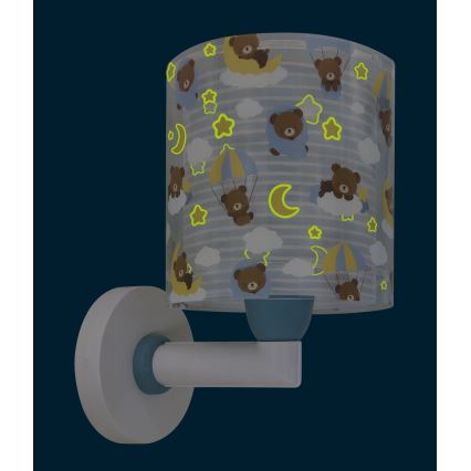 Dalber 41579T - Детский настенный светильник BABY TEDDY 1xE27/15W/230V синий