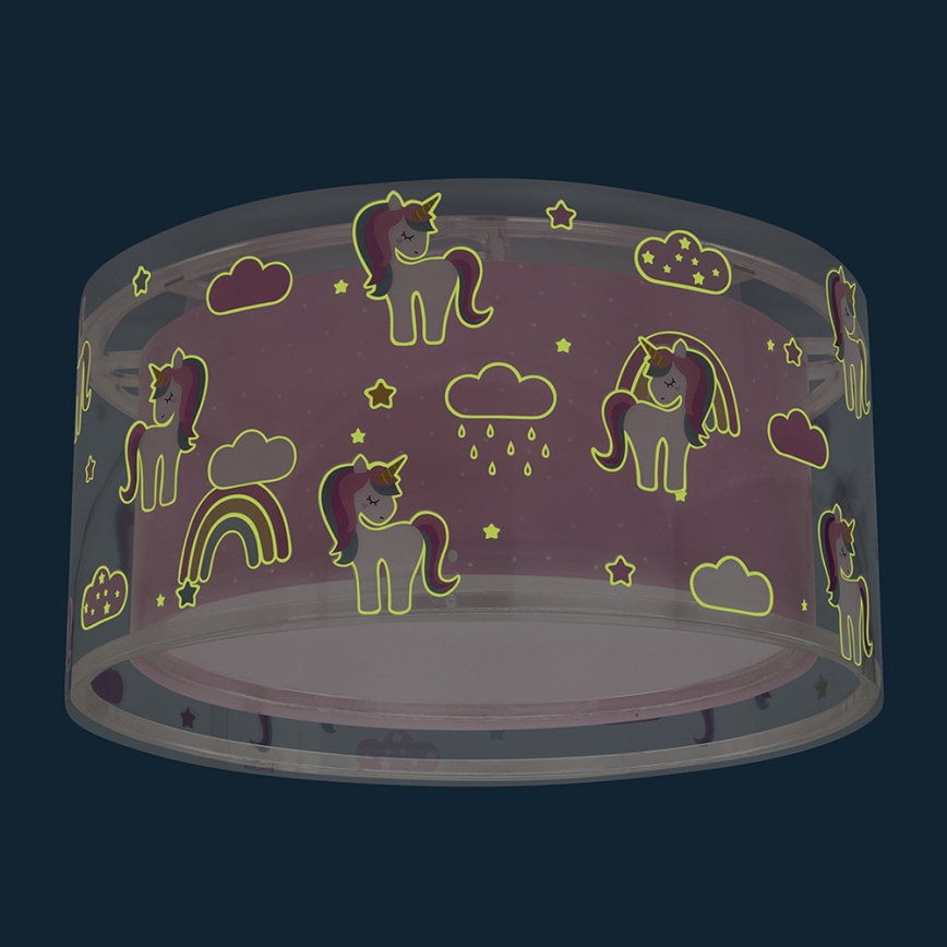 Dalber 41596 - Детский потолочный светильник UNICORNS 2xE27/60W/230V