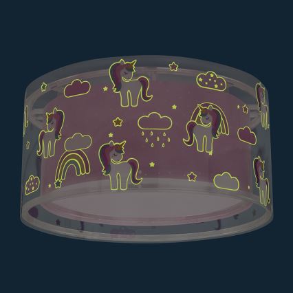 Dalber 41596 - Дитячий стельовий світильник UNICORNS 2xE27/60W/230V