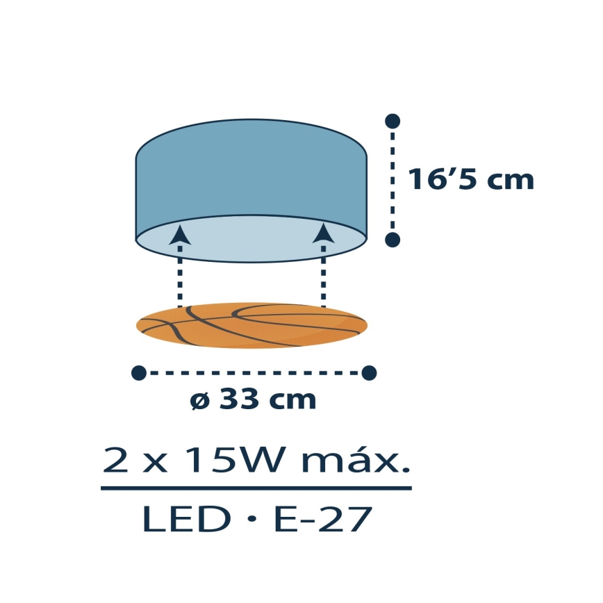 Dalber 41746 - Детский потолочный светильник BASKET 2xE27/15W/230V