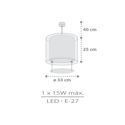 Dalber 41762E - Детская люстра KAWAII FRIENDS 1xE27/15W/230V серая