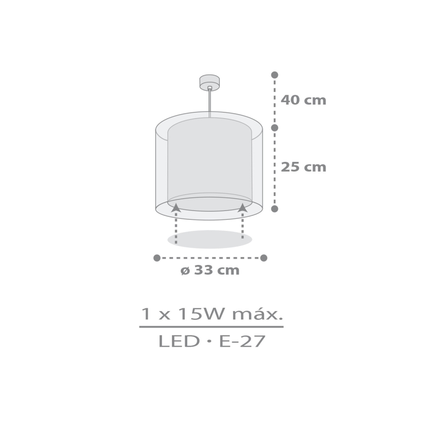 Dalber 41762E - Детская люстра KAWAII FRIENDS 1xE27/15W/230V серая