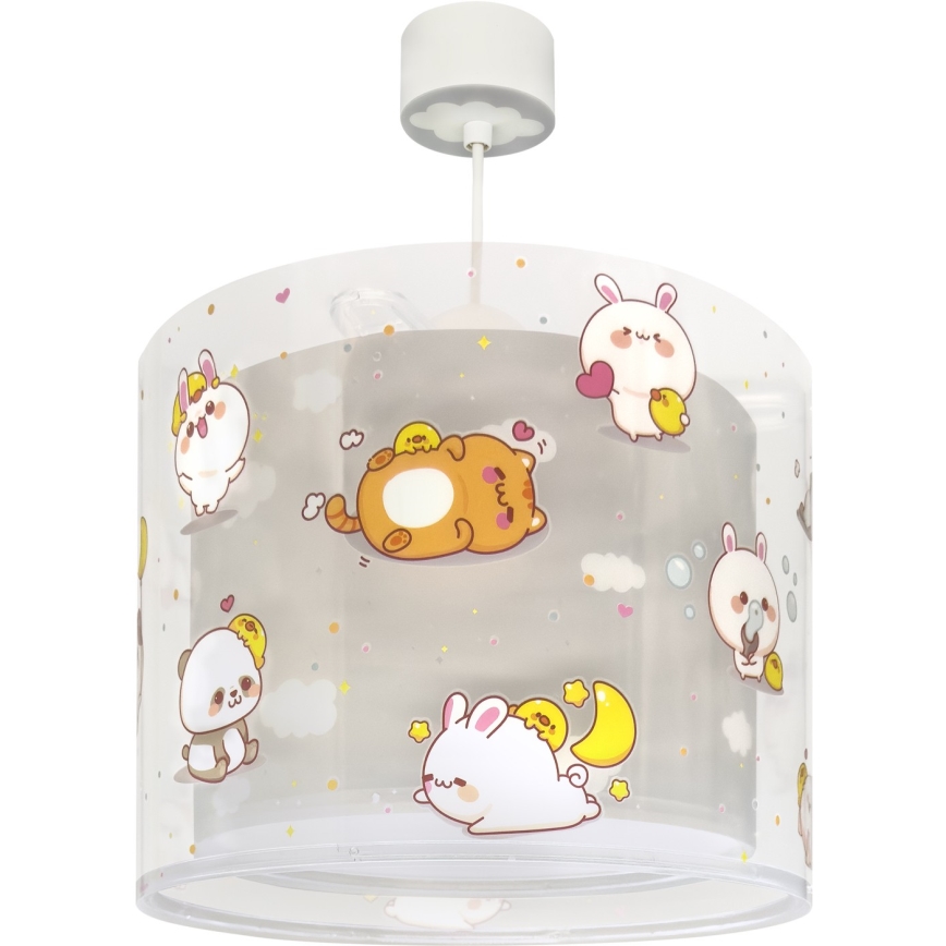 Dalber 41762E - Дитяча люстра KAWAII FRIENDS 1xE27/15W/230V сіра