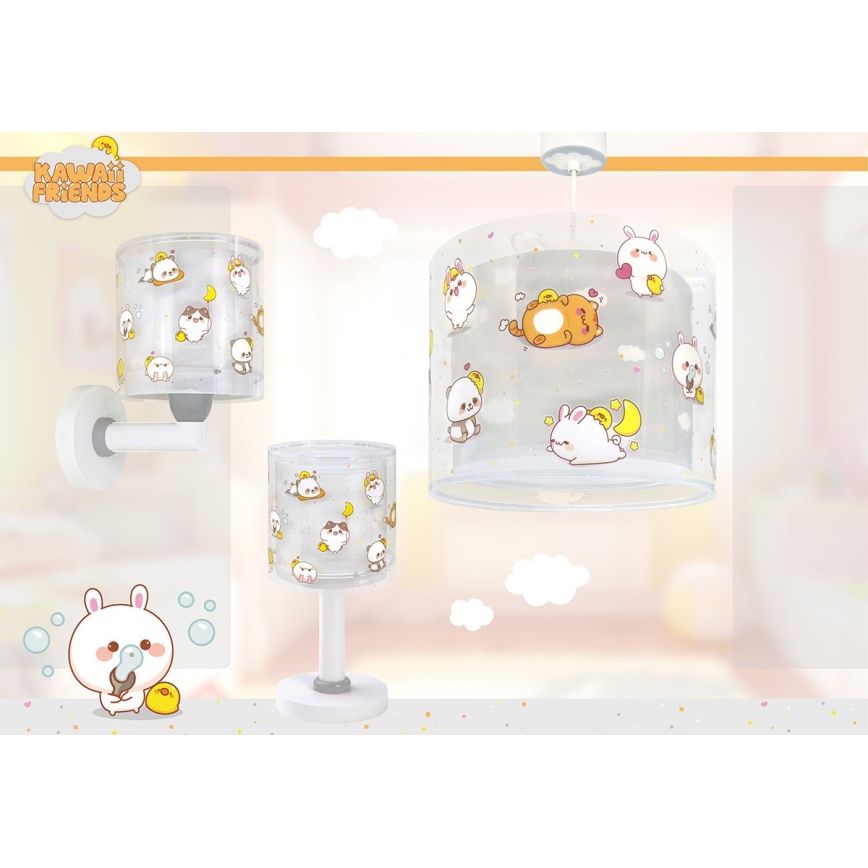 Dalber 41769E - Детский настенный светильник KAWAII FRIENDS 1xE27/15W/230V серый