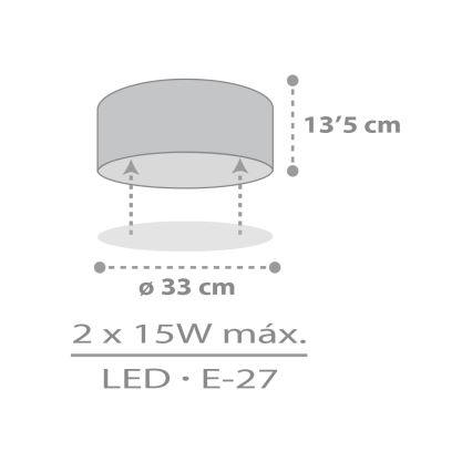 Dalber 42006E - Детский потолочный светильник COLOR LIGHT 2xE27/15W/230V белый