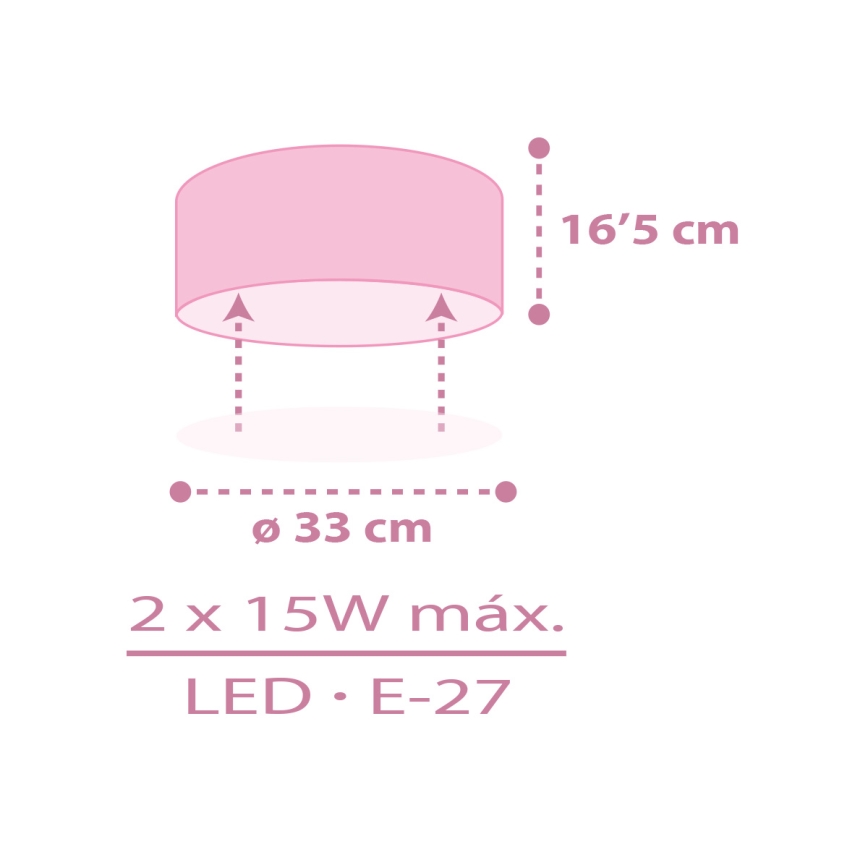 Dalber 42496 - Дитячий стельовий світильник FAIRY DREAMS 2xE27/15W/230V