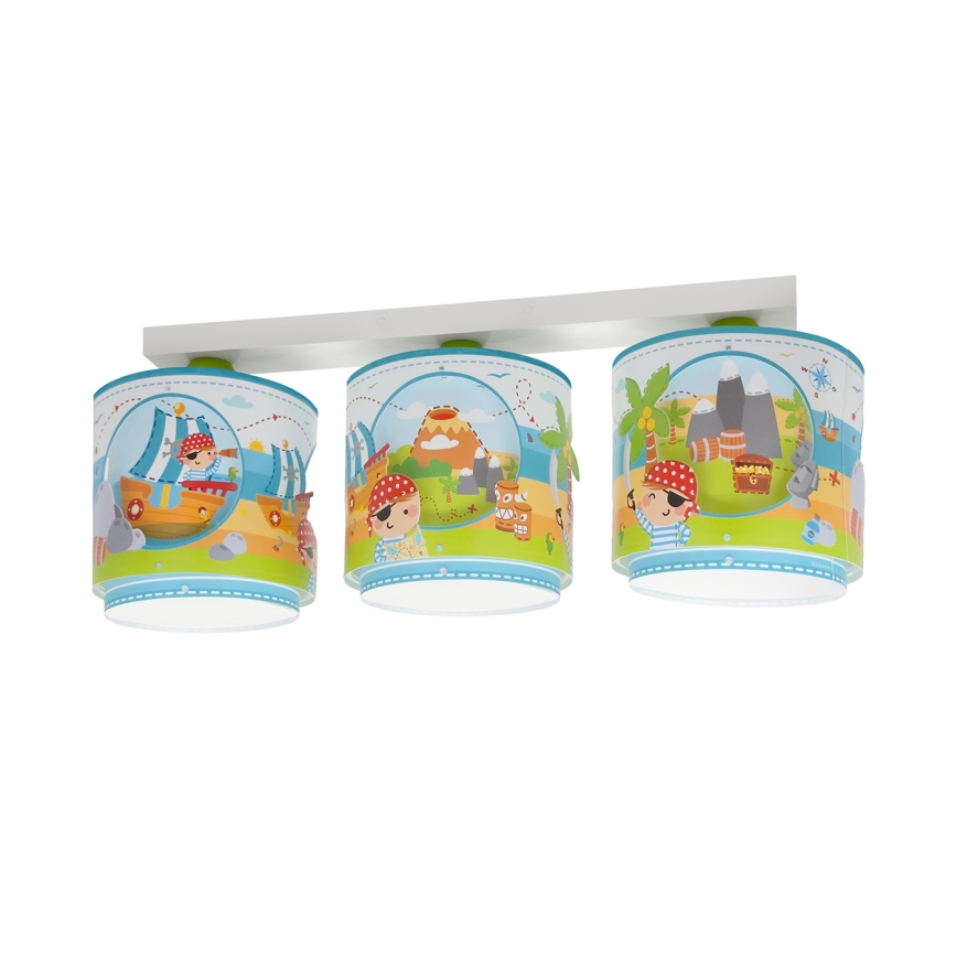 Dalber 60653 - Дитячий стельовий світильник PIRATE ISLAND 3xE27/15W/230V