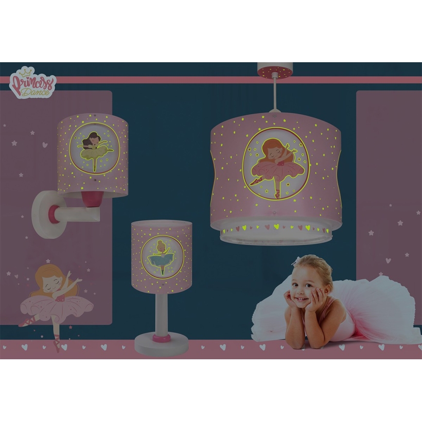 Dalber 60919 - Детская настенная лампа PRINCESS DANCE 1xE27/15W/230V розовая