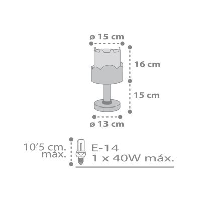 Dalber 61151H - Детская лампа BUNNY 1xE14/40W/230V зеленая