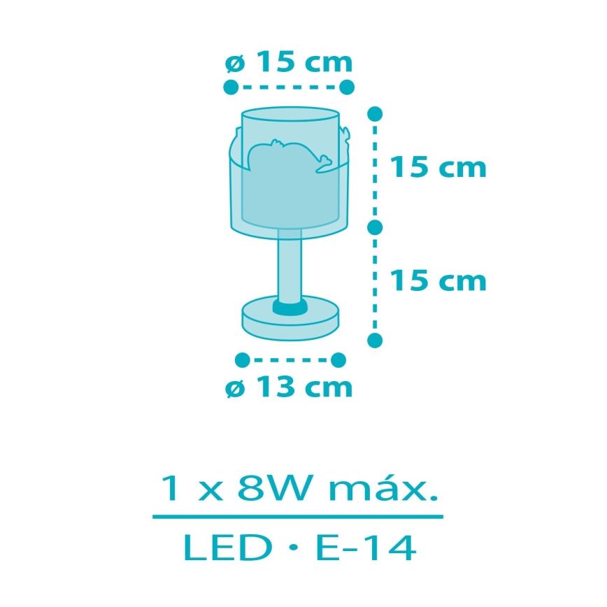 Dalber 61171T - Дитячий нічник WHALE DREAMS 1xE14/8W/230V синій
