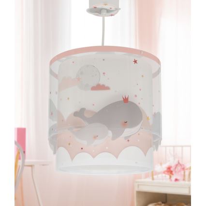 Dalber 61172S - Детская люстра WHALE DREAMS 1xE27/15W/230V розовый