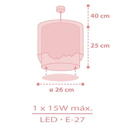 Dalber 61172S - Детская люстра WHALE DREAMS 1xE27/15W/230V розовый