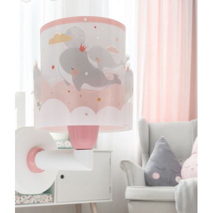 Dalber 61179S - Дитячий настінний світильник WHALE DREAMS 1xE27/15W/230V рожевий