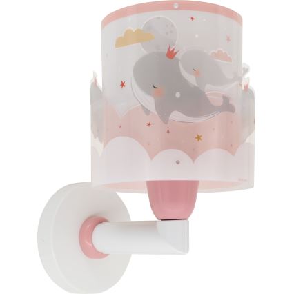 Dalber 61179S - Дитячий настінний світильник WHALE DREAMS 1xE27/15W/230V рожевий