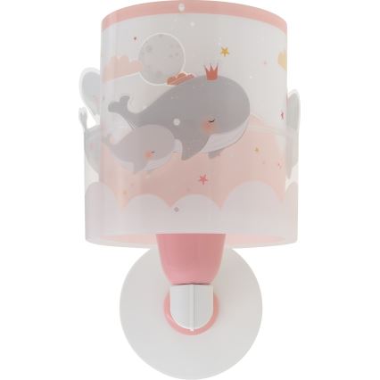 Dalber 61179S - Дитячий настінний світильник WHALE DREAMS 1xE27/15W/230V рожевий