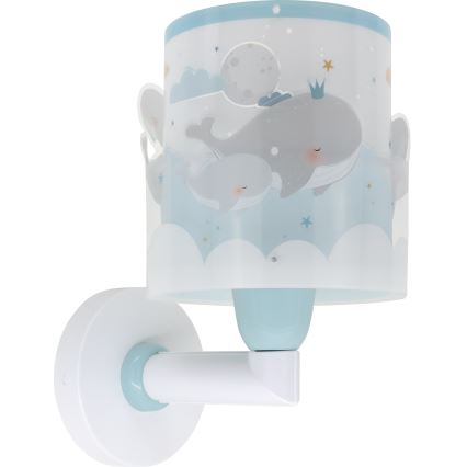 Dalber 61179T - Дитячий настінний світильник WHALE DREAMS 1xE27/15W/230V синій