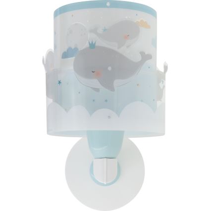 Dalber 61179T - Дитячий настінний світильник WHALE DREAMS 1xE27/15W/230V синій