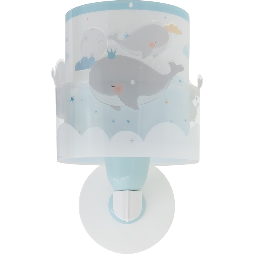 Dalber 61179T - Дитячий настінний світильник WHALE DREAMS 1xE27/15W/230V синій