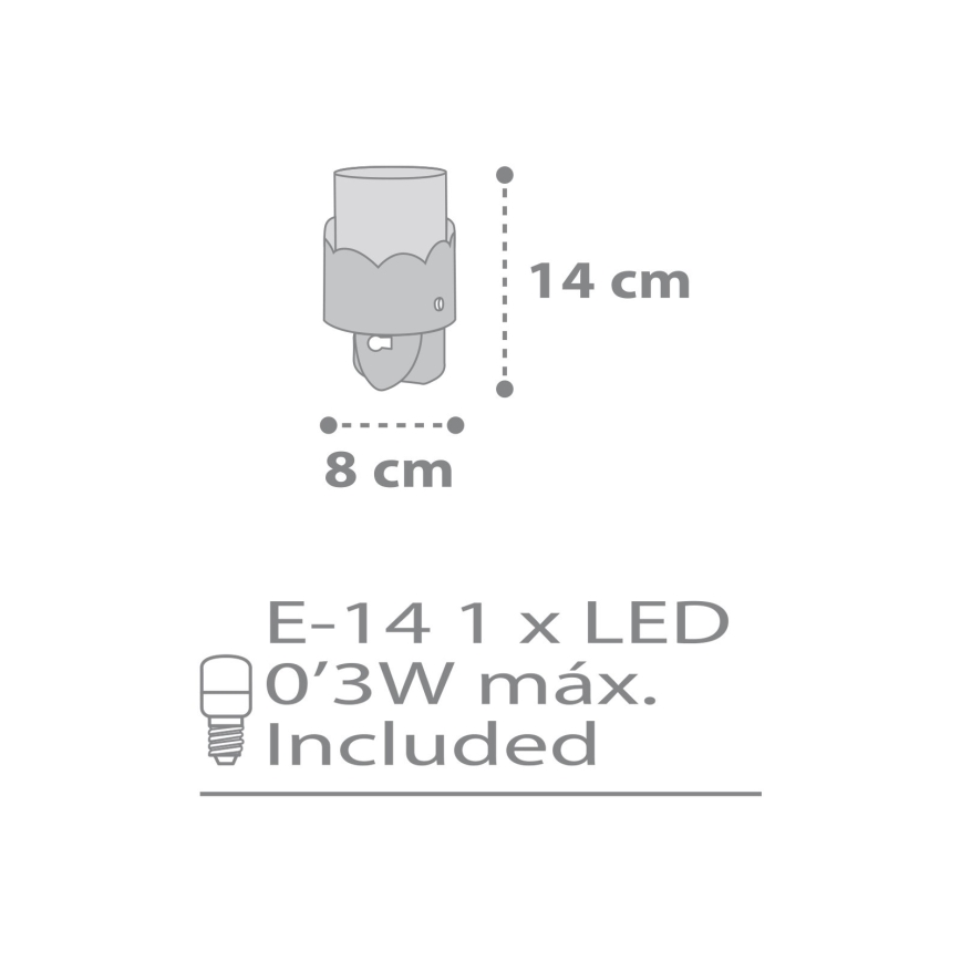 Dalber 61235E - LED Маленька лампа в розетку MOON 1xE14/0,3W/230V