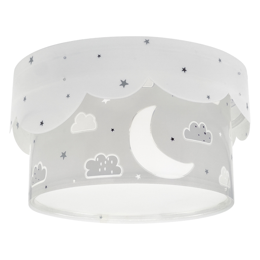 Dalber 61236E - Детский потолочный светильник MOON 2xE27/60W/230V серая