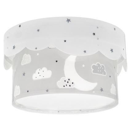 Dalber 61236E - Дитячий стельовий світильник MOON 2xE27/60W/230V сірий