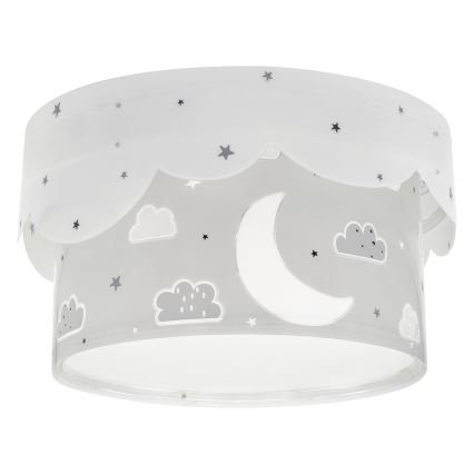 Dalber 61236E - Дитячий стельовий світильник MOON 2xE27/60W/230V сірий