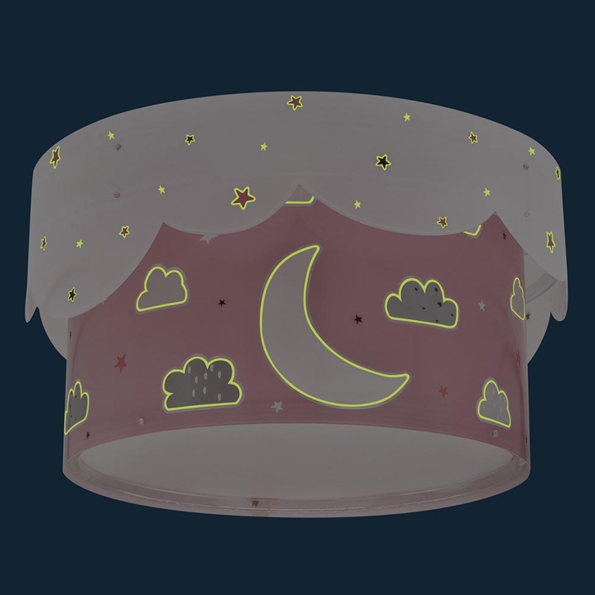 Dalber 61236S - Детский потолочный светильник MOON 2xE27/60W/230V розовый