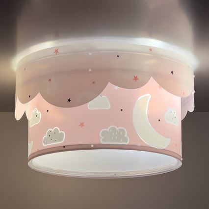 Dalber 61236S - Детский потолочный светильник MOON 2xE27/60W/230V розовый