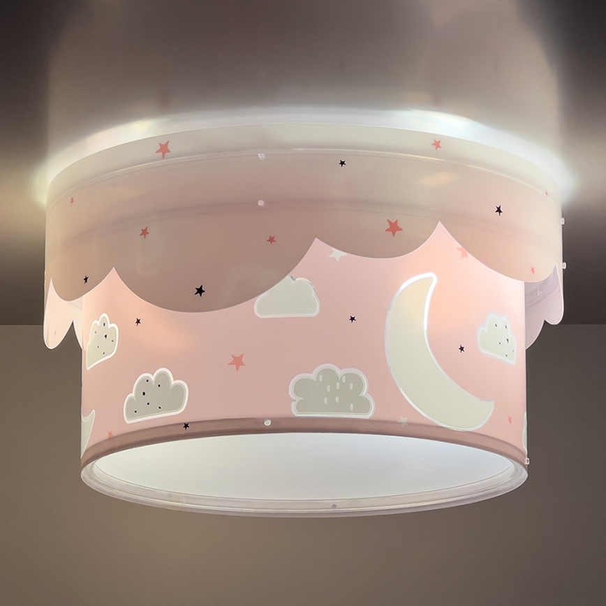 Dalber 61236S - Детский потолочный светильник MOON 2xE27/60W/230V розовый