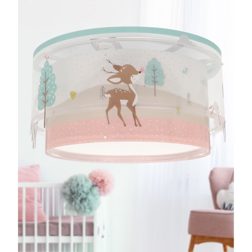 Dalber 61276 - Дитячий стельовий світильник LOVING DEER 2xE27/15W/230V