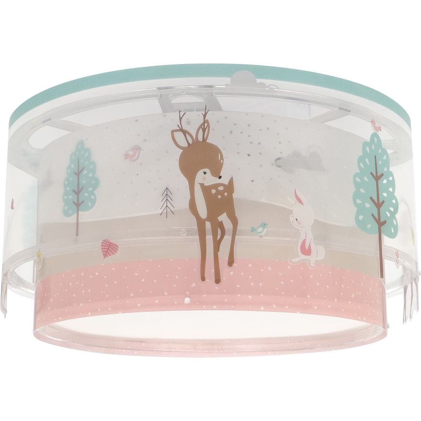 Dalber 61276 - Дитячий стельовий світильник LOVING DEER 2xE27/15W/230V