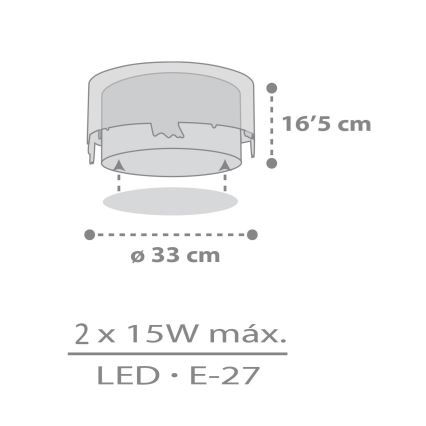 Dalber 61276 - Дитячий стельовий світильник LOVING DEER 2xE27/15W/230V