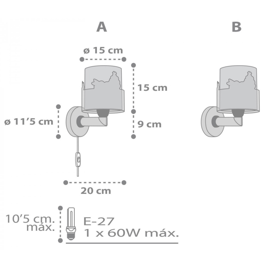 Dalber 61279 - Дитячий настінний світильник LOVING DEER 1xE27/60W/230V