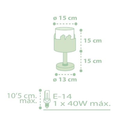 Dalber 61711H - Детская лампа SWEET LOVE 1xE14/40W/230V зеленый
