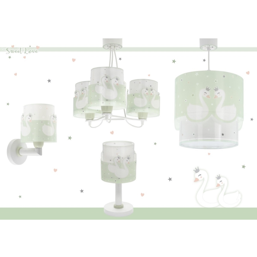 Dalber 61717H - Дитяча люстра SWEET LOVE 3xE27/60W/230V зелений