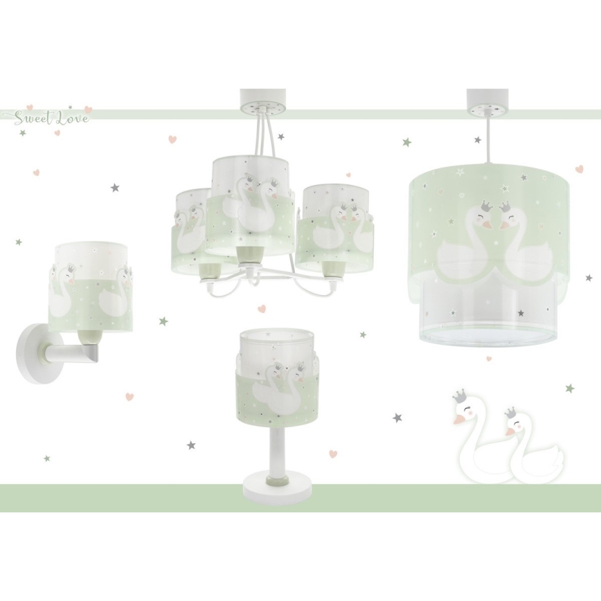 Dalber 61719H - Детский настенный светильник SWEET LOVE 1xE27/60W/230V зеленый