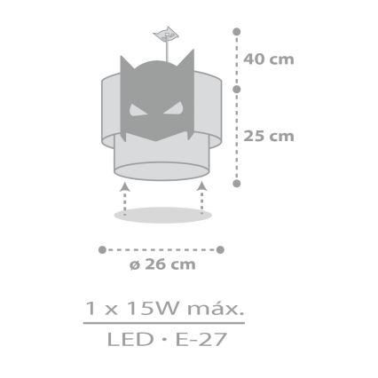 Dalber 61802 - Детская люстра DARK HERO 1xE27/15W/230V