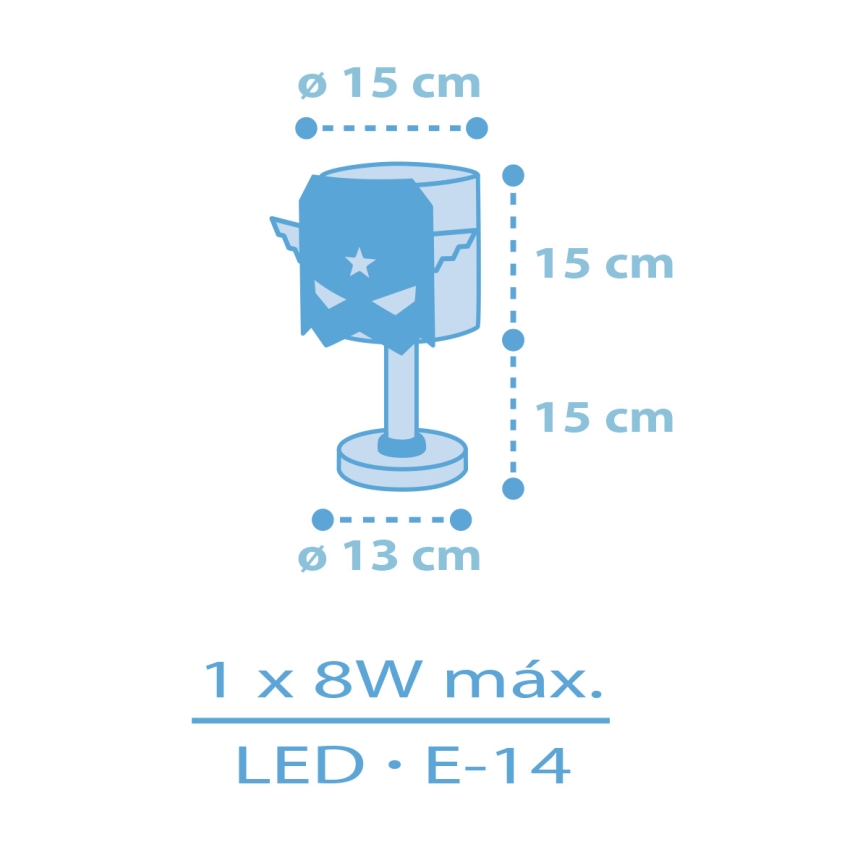 Dalber 61811 - Дитячий нічник СИНІЙ HERO 1xE14/8W/230V