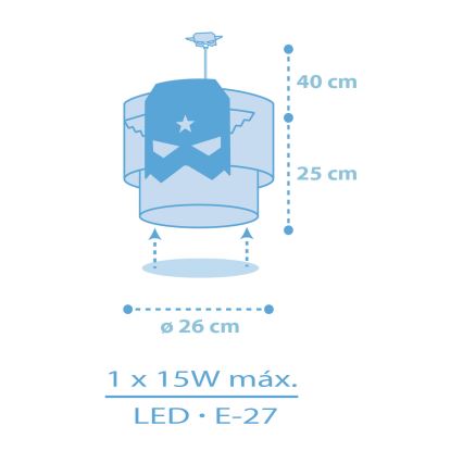 Dalber 61812 - Детская люстра BLUE HERO 1xE27/15W/230V