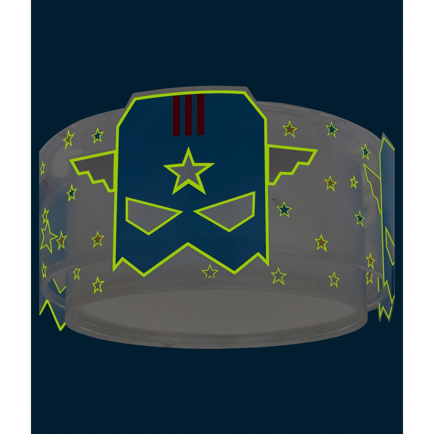 Dalber 61816 - Детский потолочный светильник BLUE HERO 2xE27/15W/230V