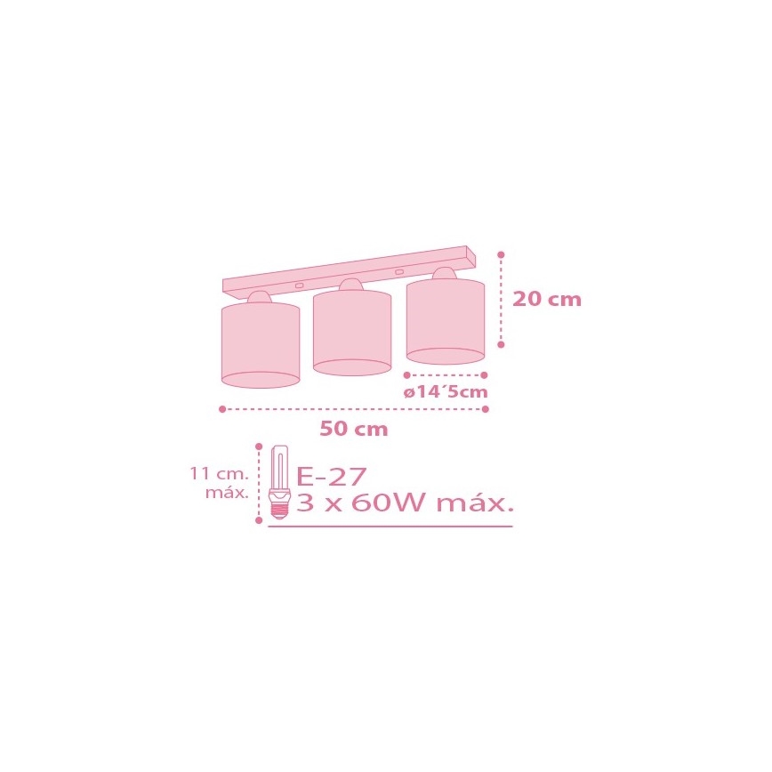 Dalber 62003S - Детский потолочный светильник COLORS 3xE27/60W/230V