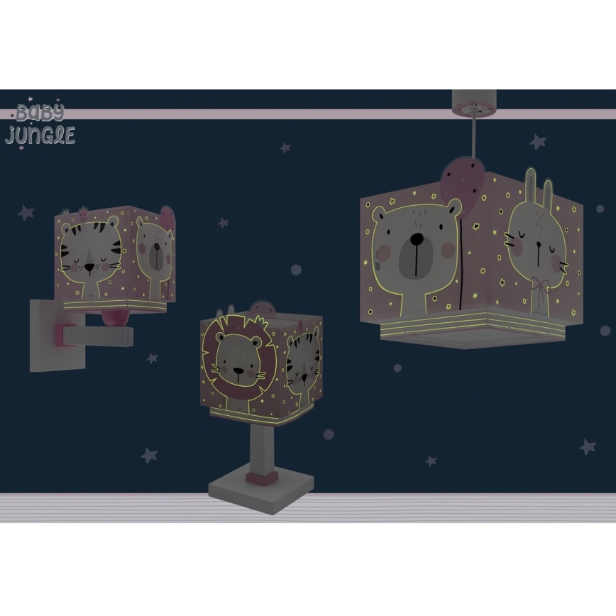 Dalber 63111S - Дитяча лампа JUNGLE 1xE14/8W/230V рожевий